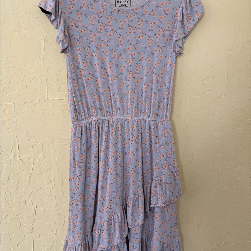 Blue Floral Kids Dress